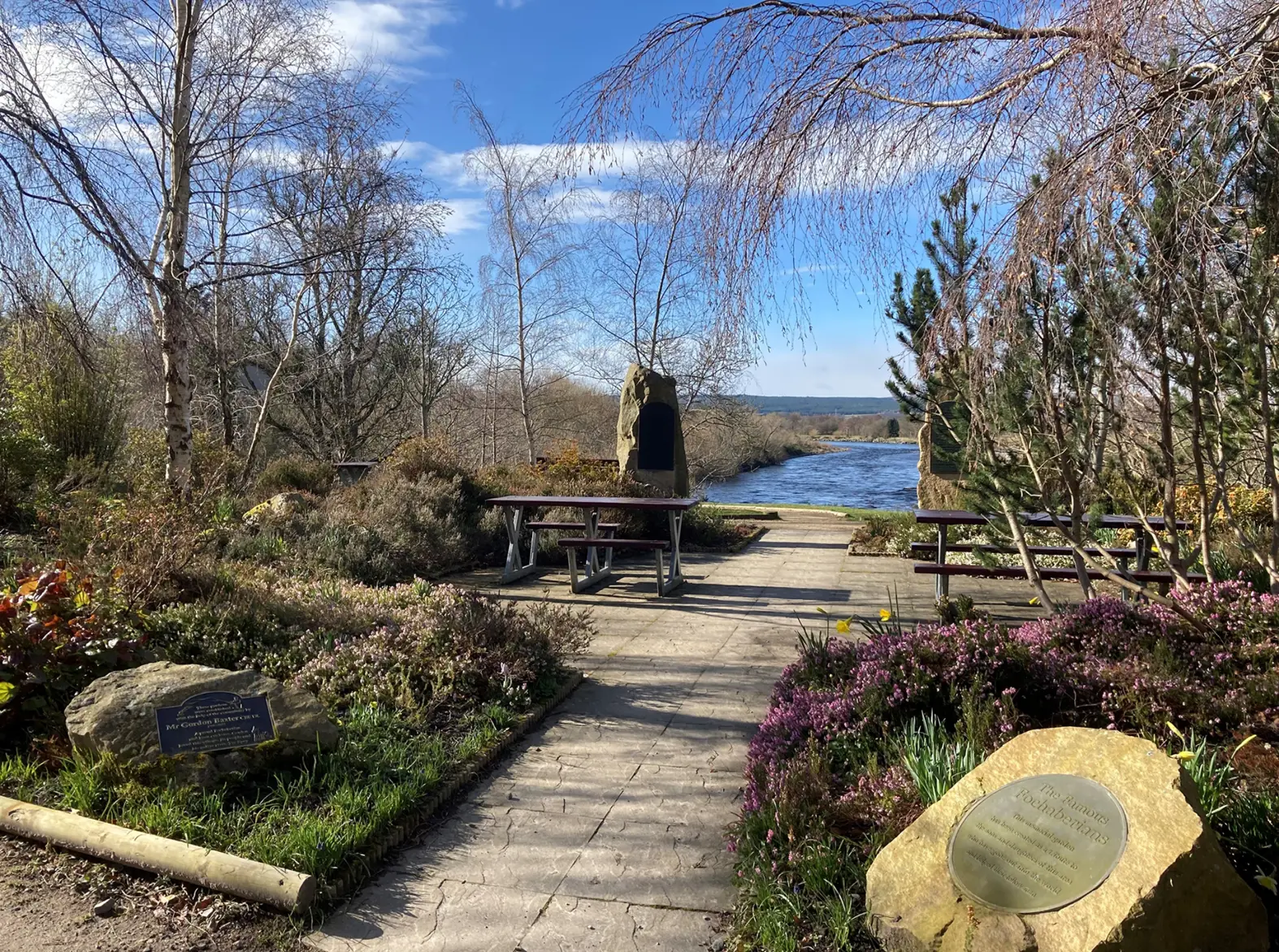 A view down the River Spey from The Famous Fochaberians Gardens, Fochabers.
